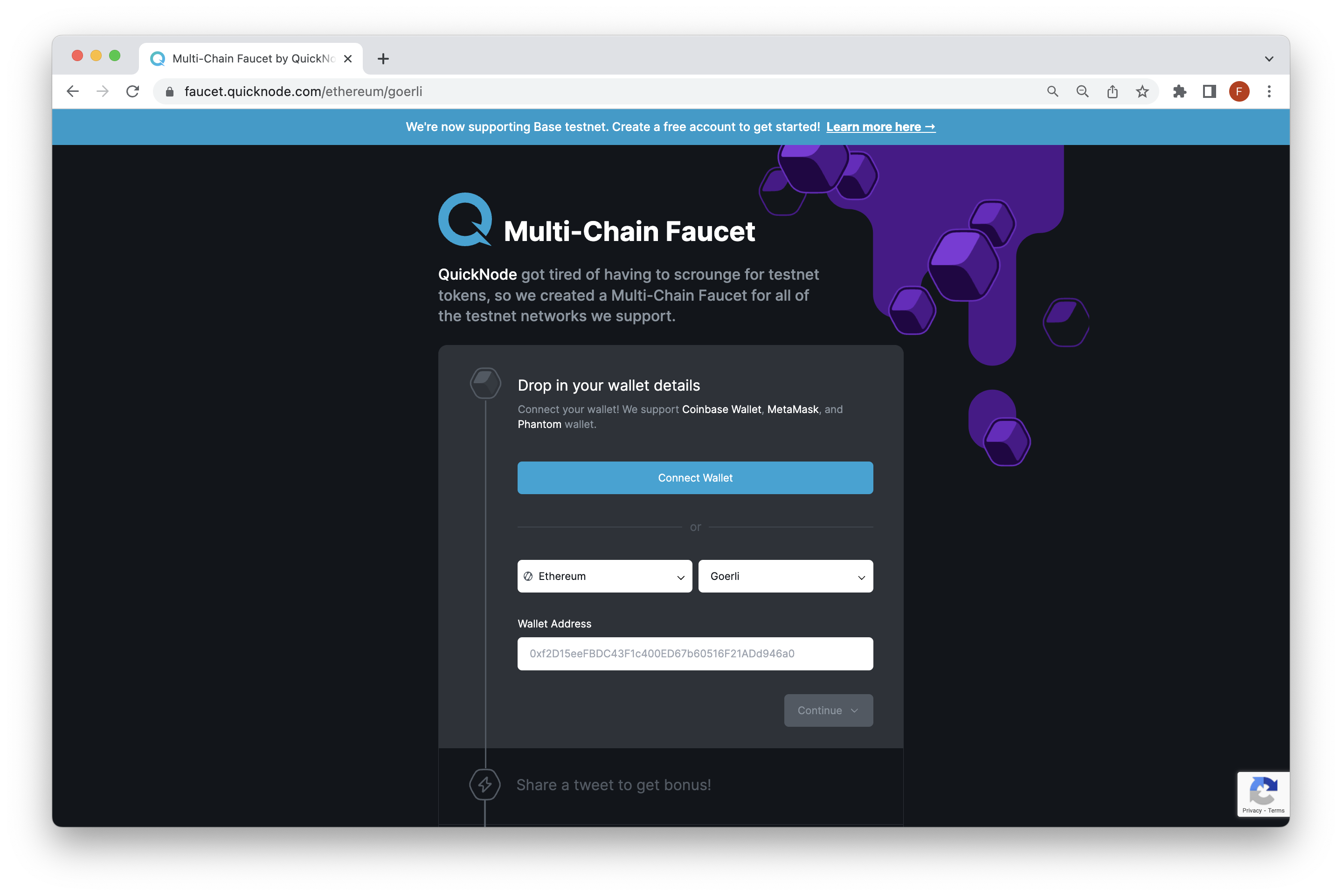 QuickNode Multi-Chain Faucet