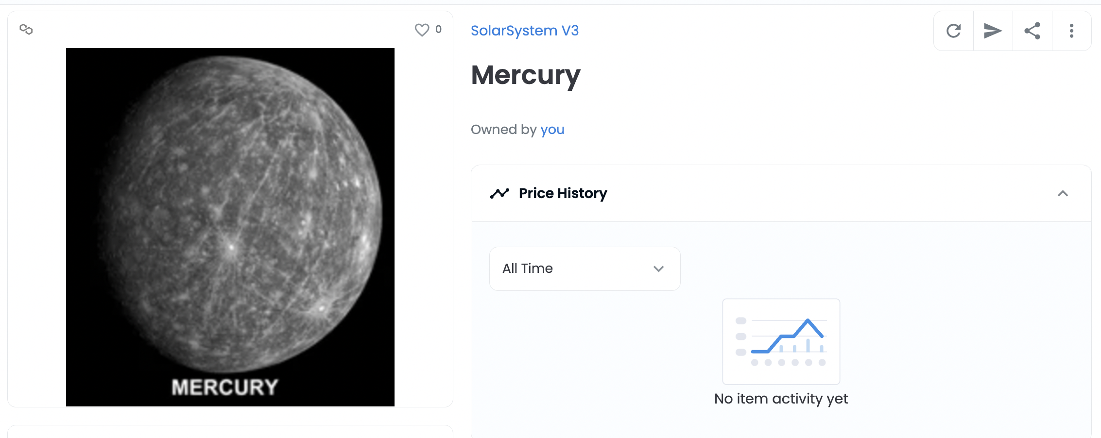 Mercury ERC-1155 NFT on OpenSea