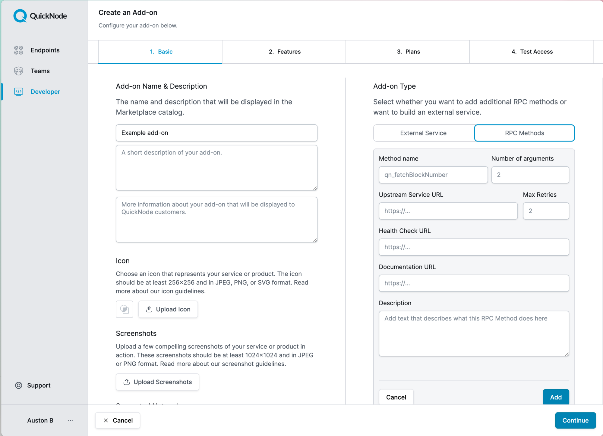 RPC Add On Form Submission