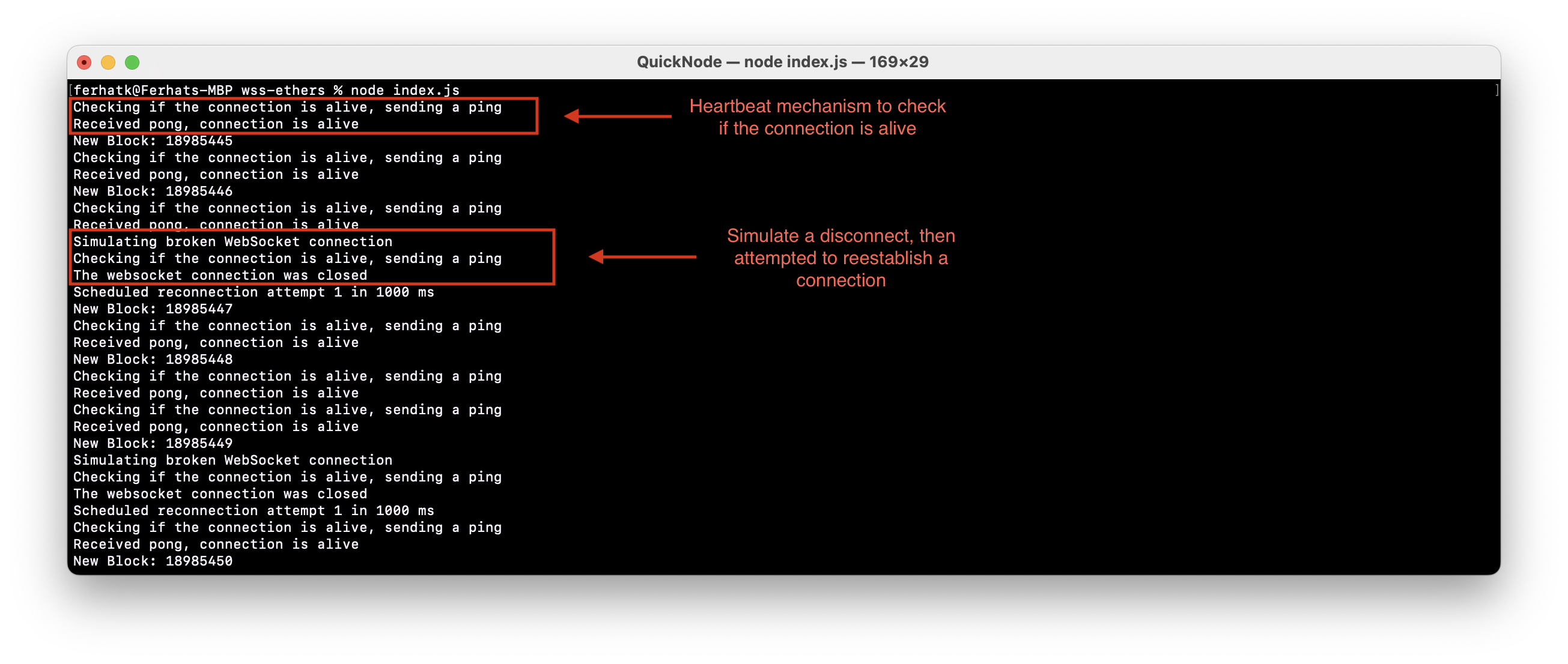 WebSocket output