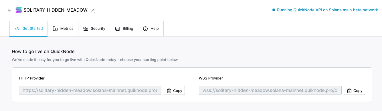 Connect to Solana Endpoint