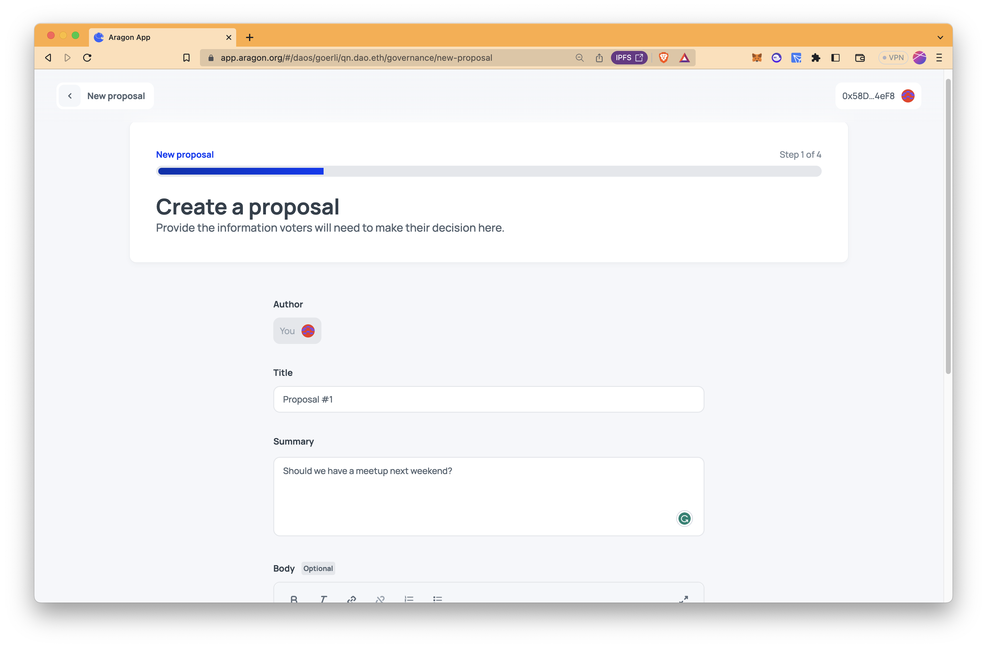 Create a proposal