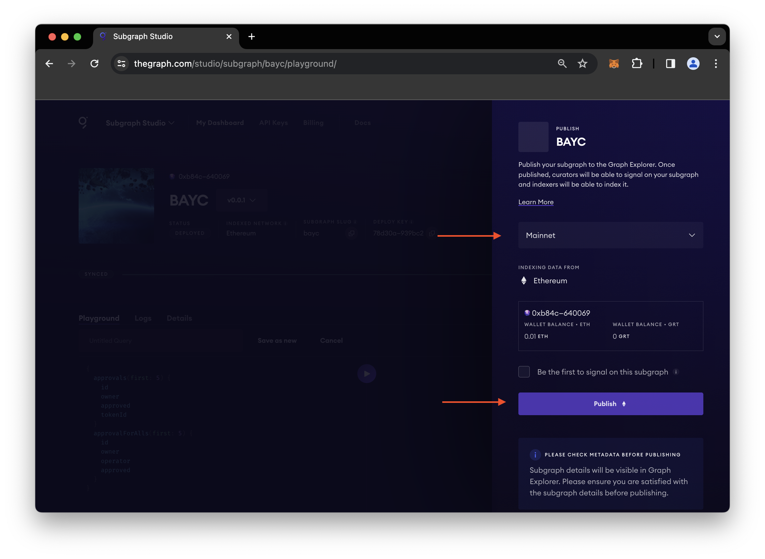 Publish The Graph Subgraph