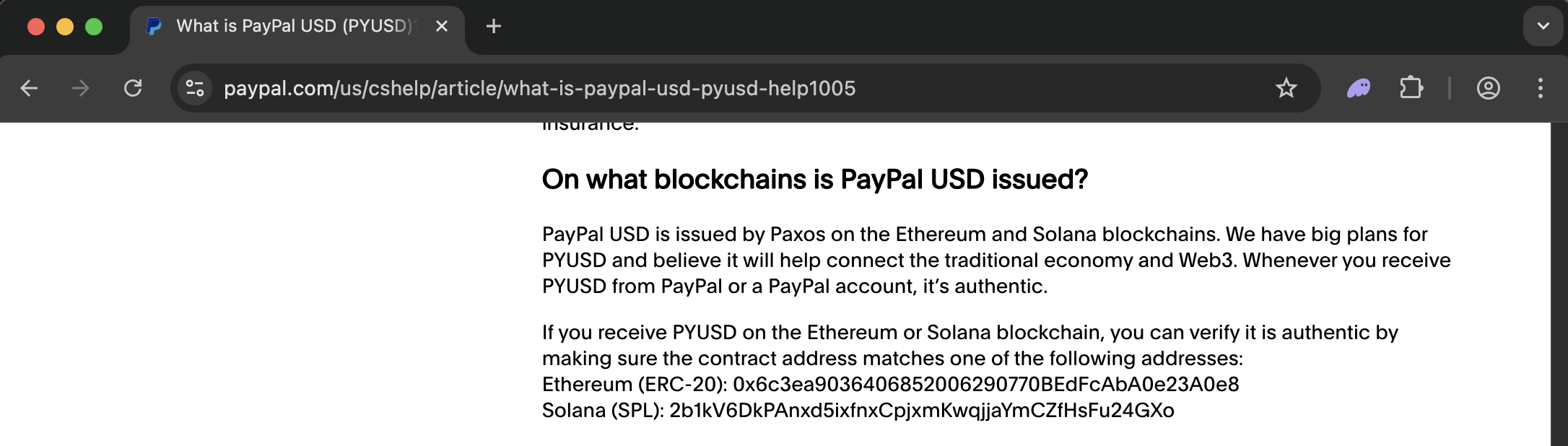 PyUSD Mint Address