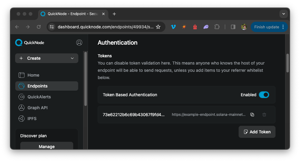 QuickNode Dashboard - Rotate Keys