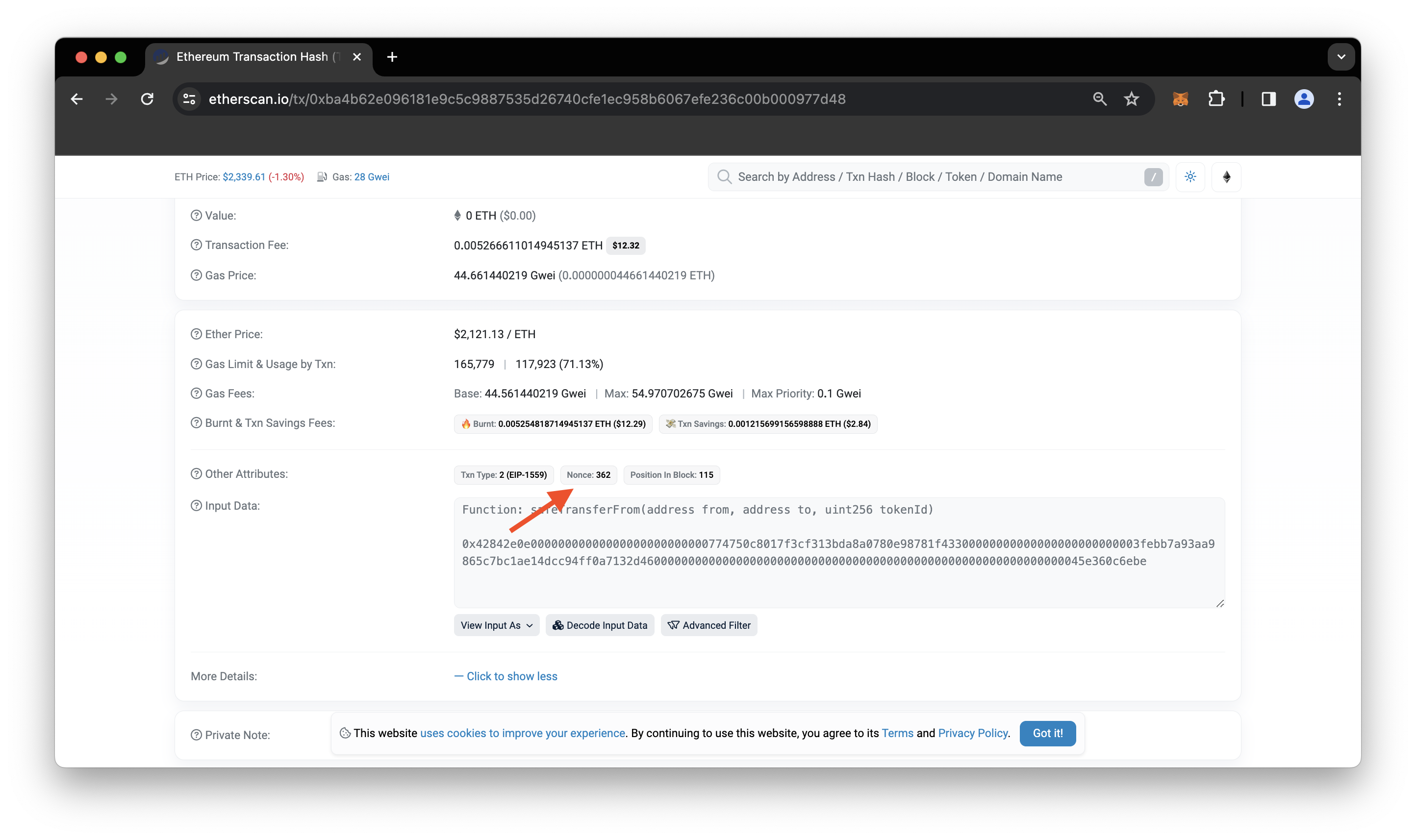 Etherscan more details pane