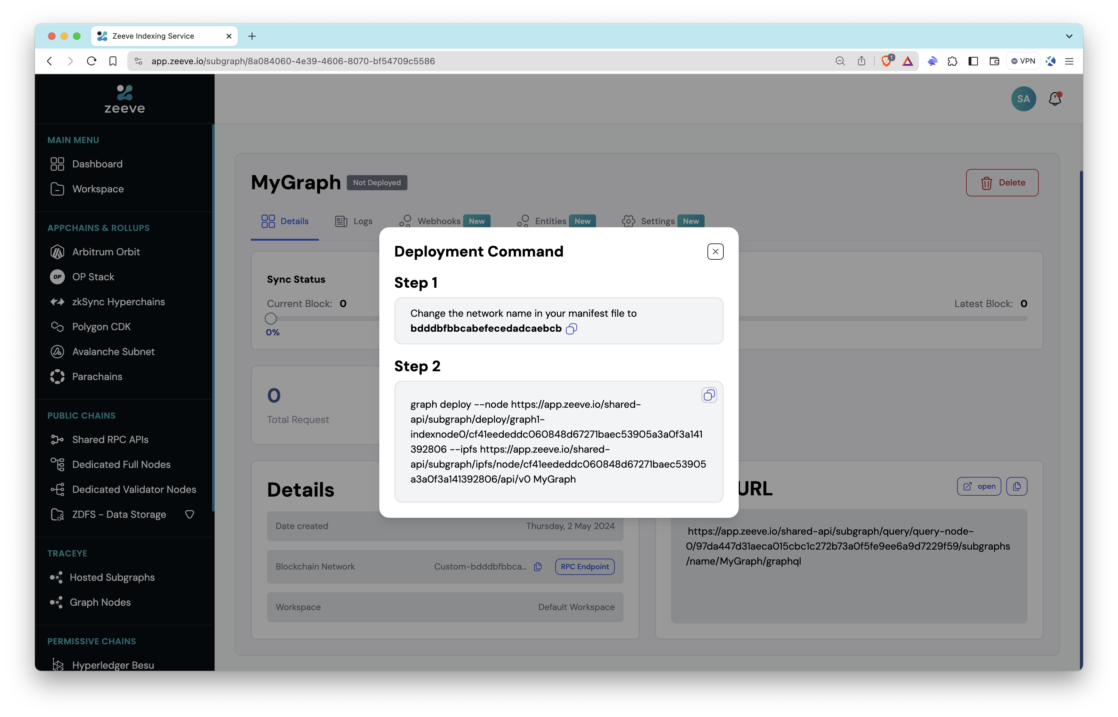 Traceye Deployment Command