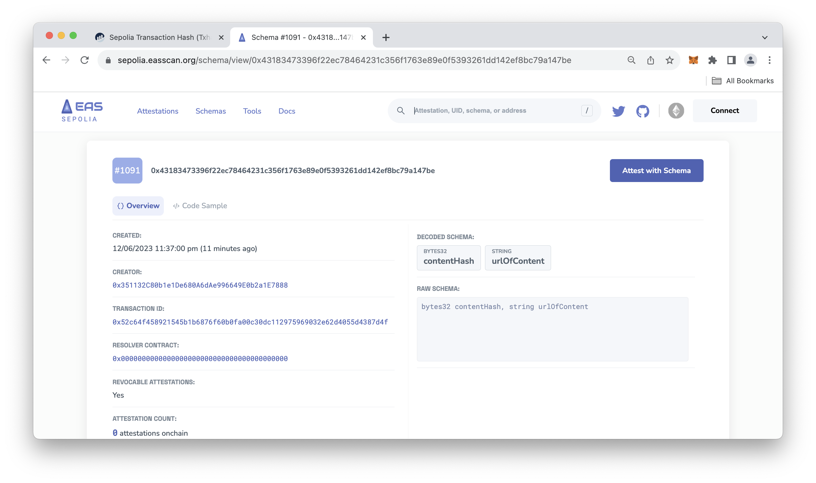 Attestation Explorer Schema