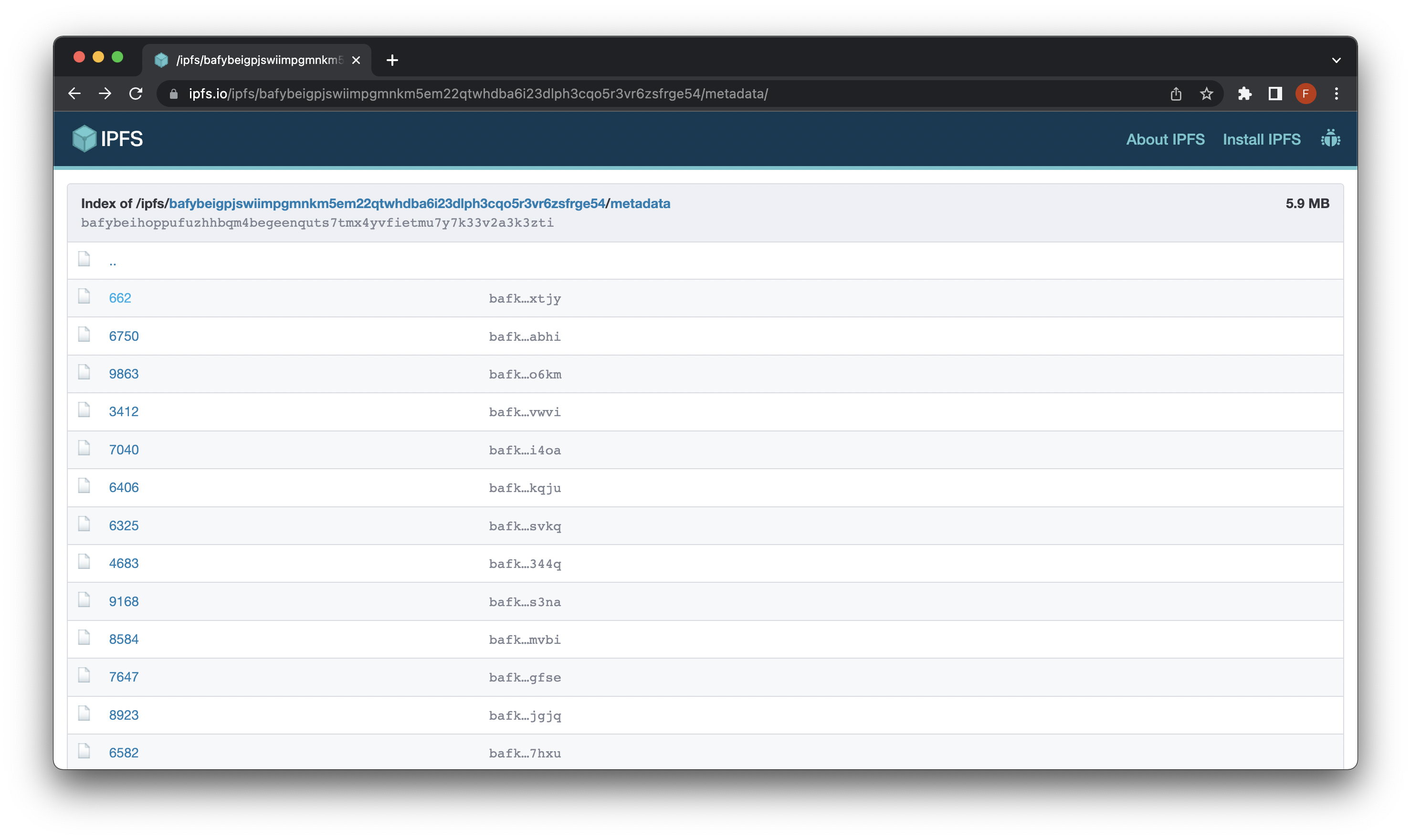 metadata on IPFS