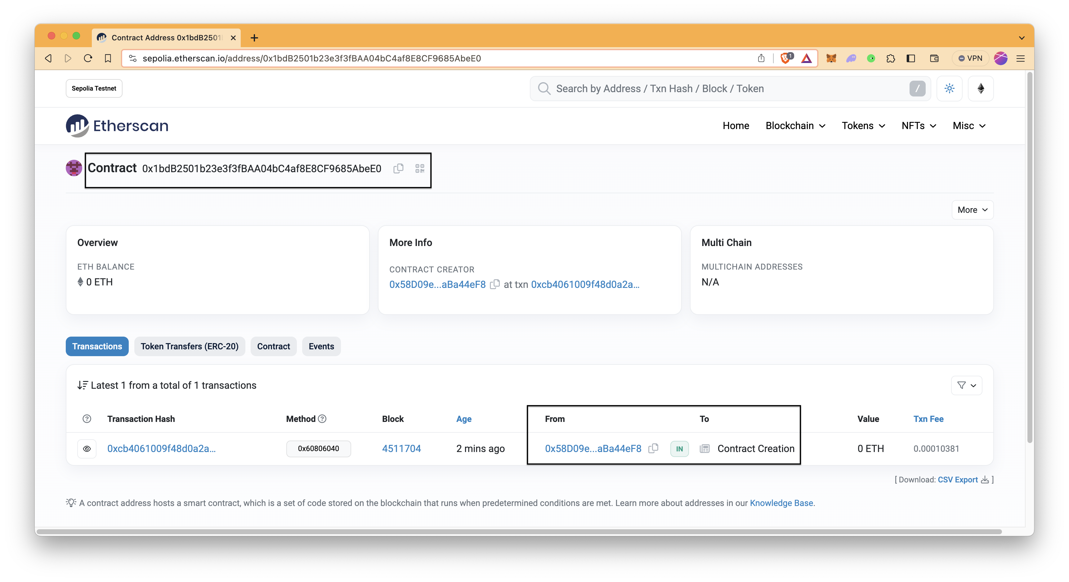 Etherscan Result