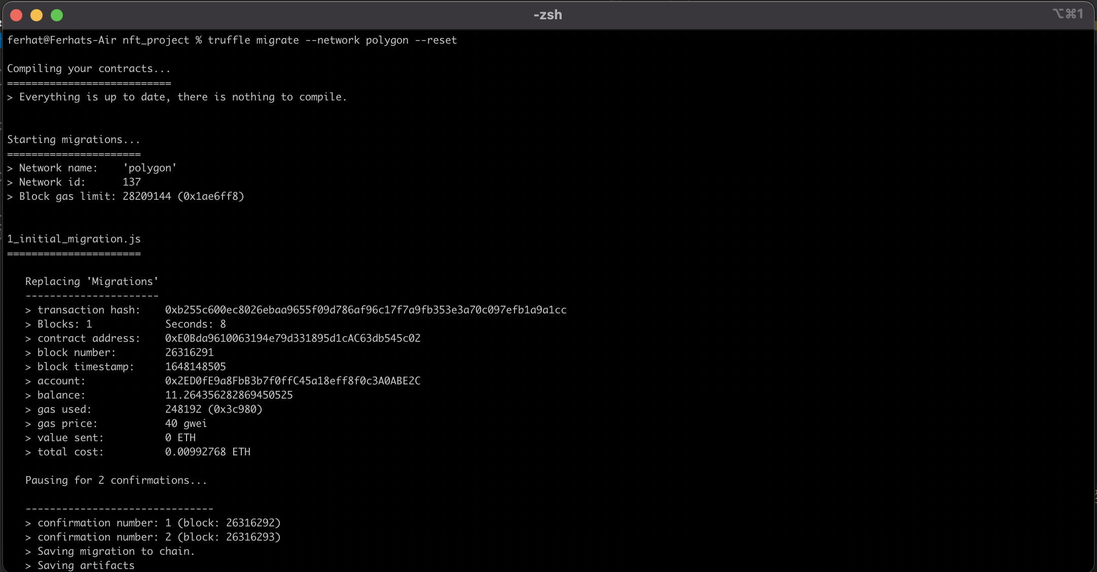 log of migrations deployment