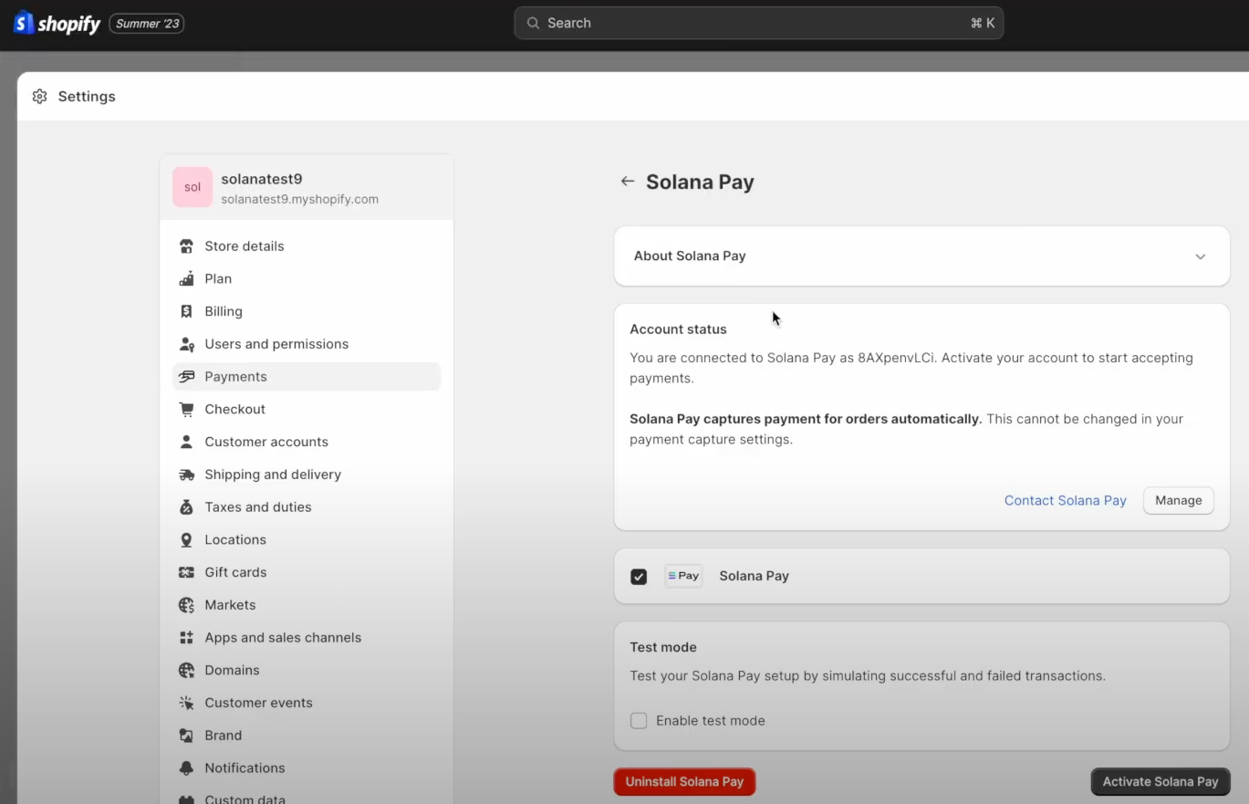 Payments dashboard