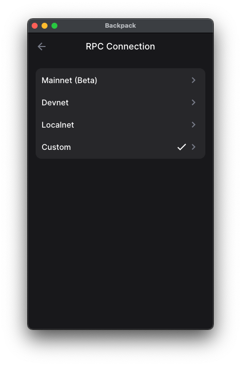 Screenshot of Backpack wallet 6