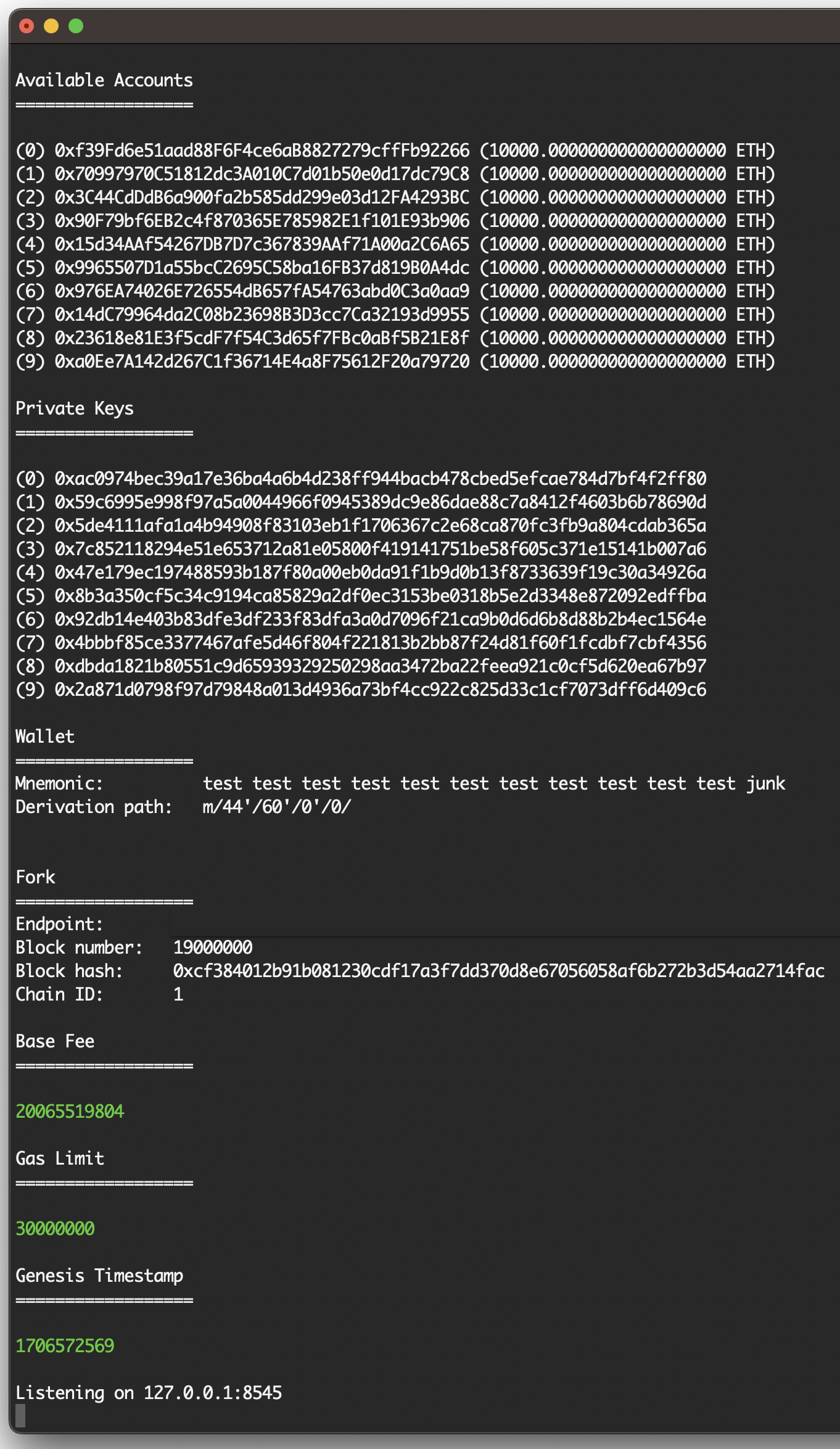 Console Output