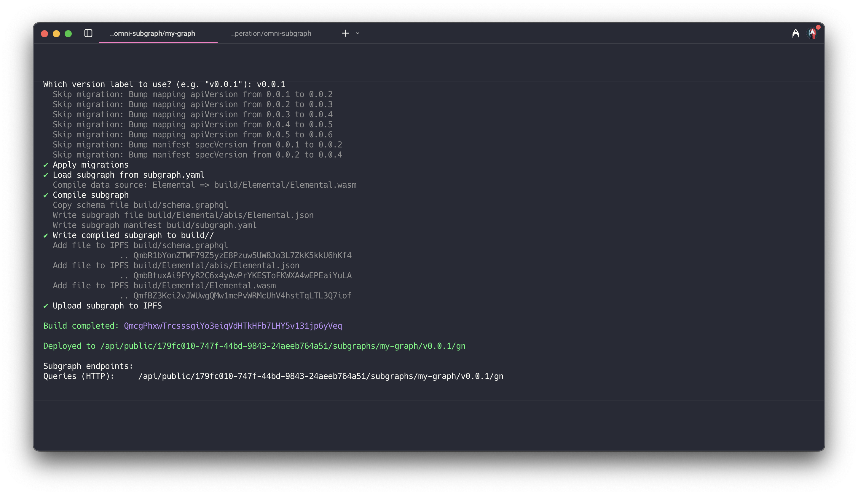 Deploy Subgraph