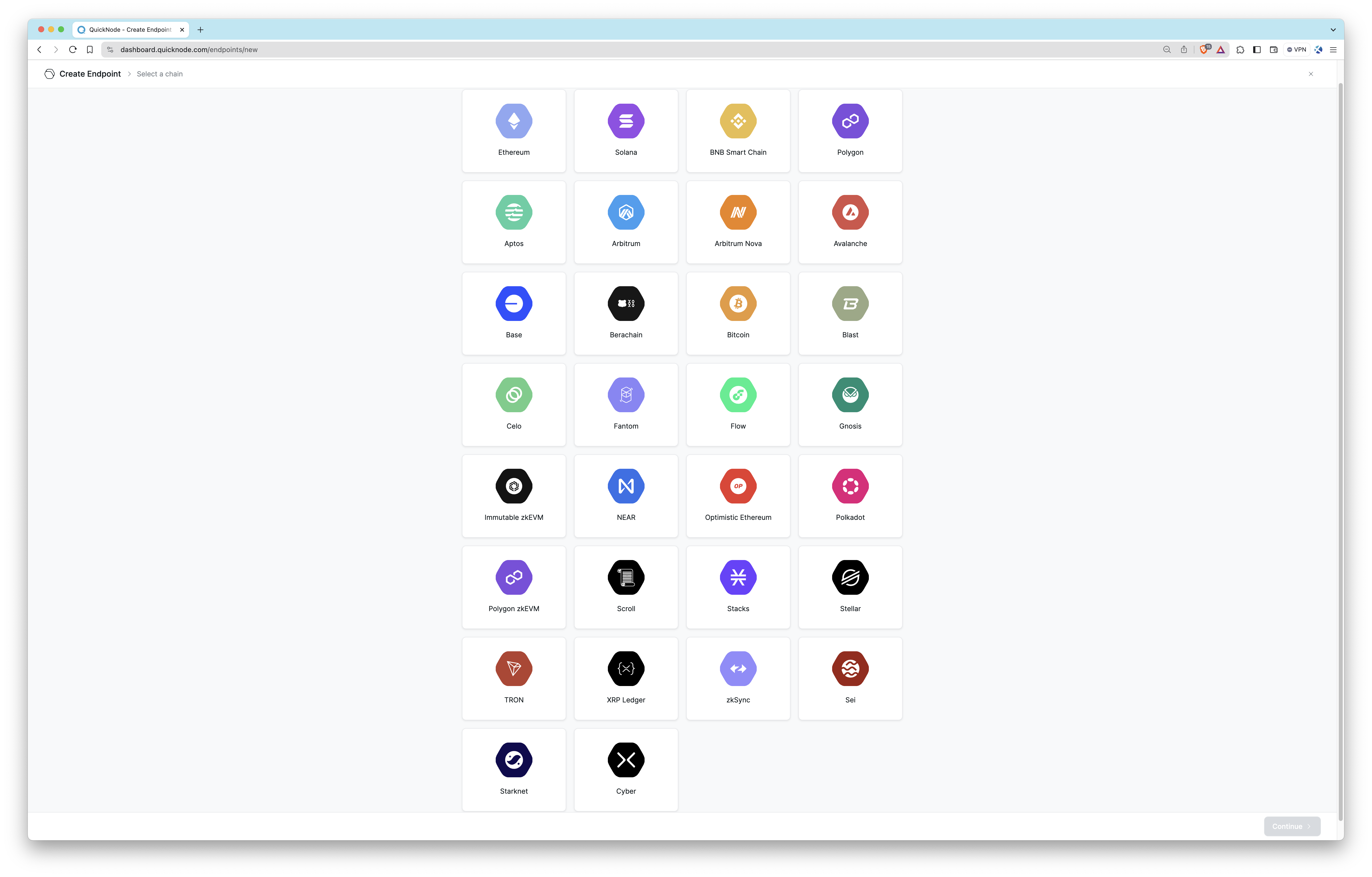 QuickNode Endpoints Page