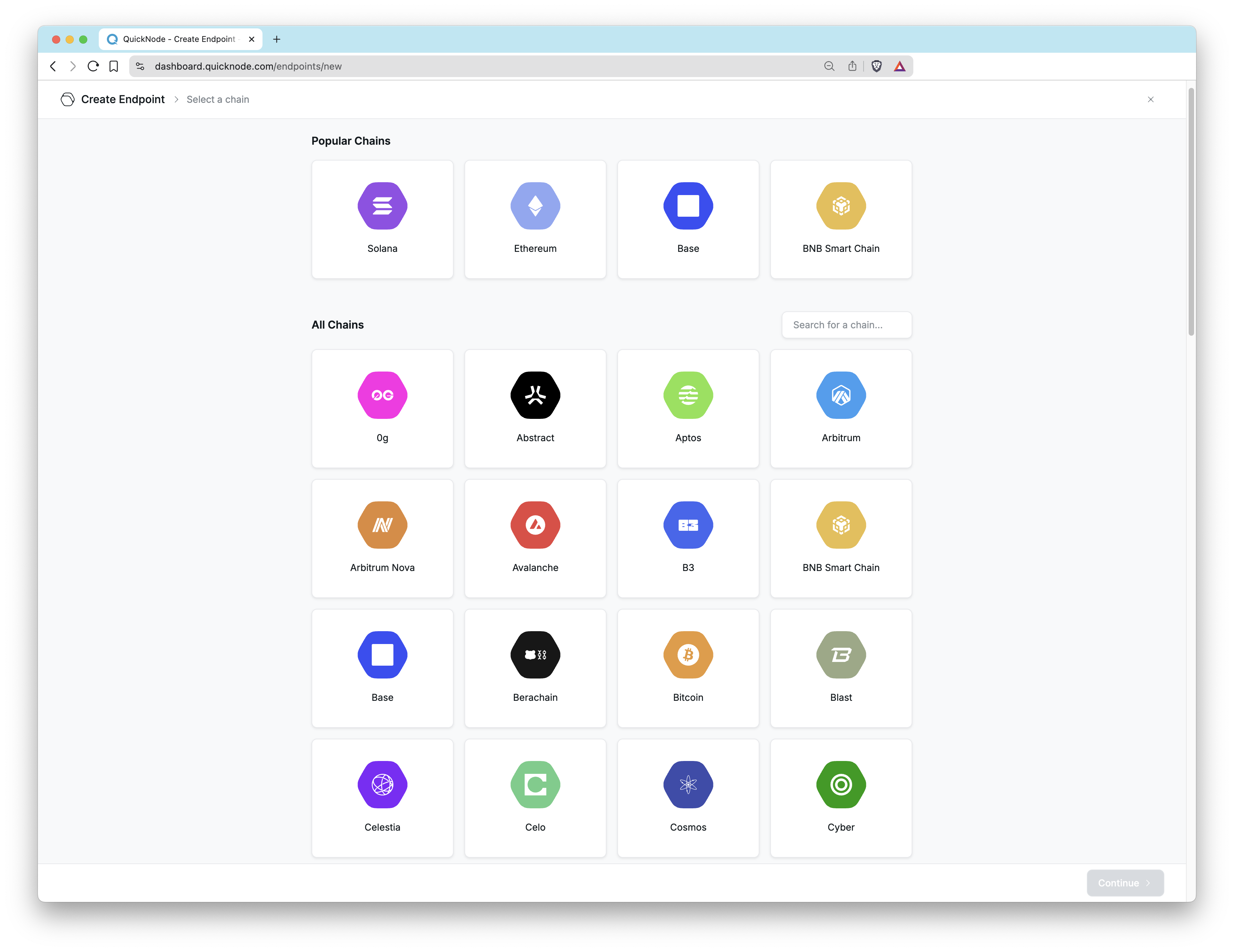 QuickNode Endpoints Page