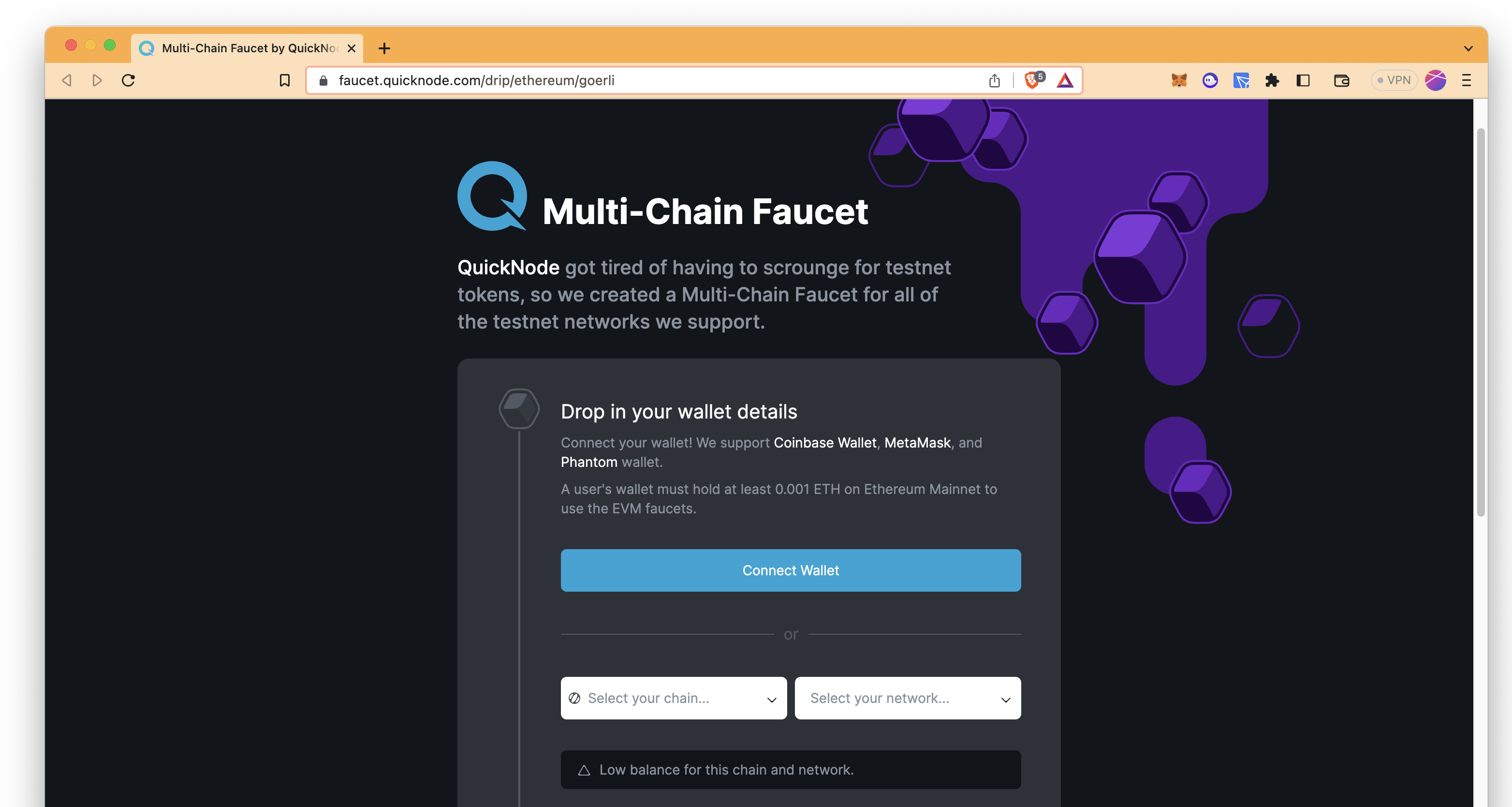 QuickNode Multi-Chain Faucet