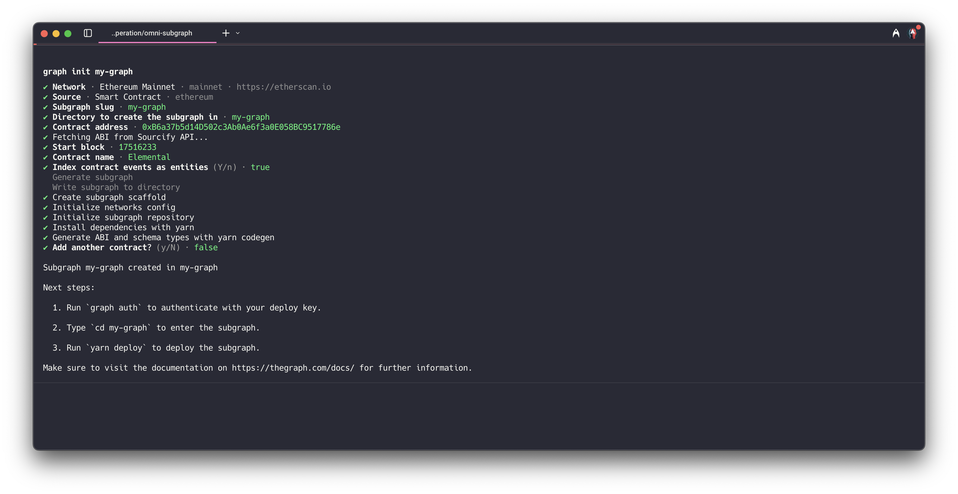 Graph CLI - Init command