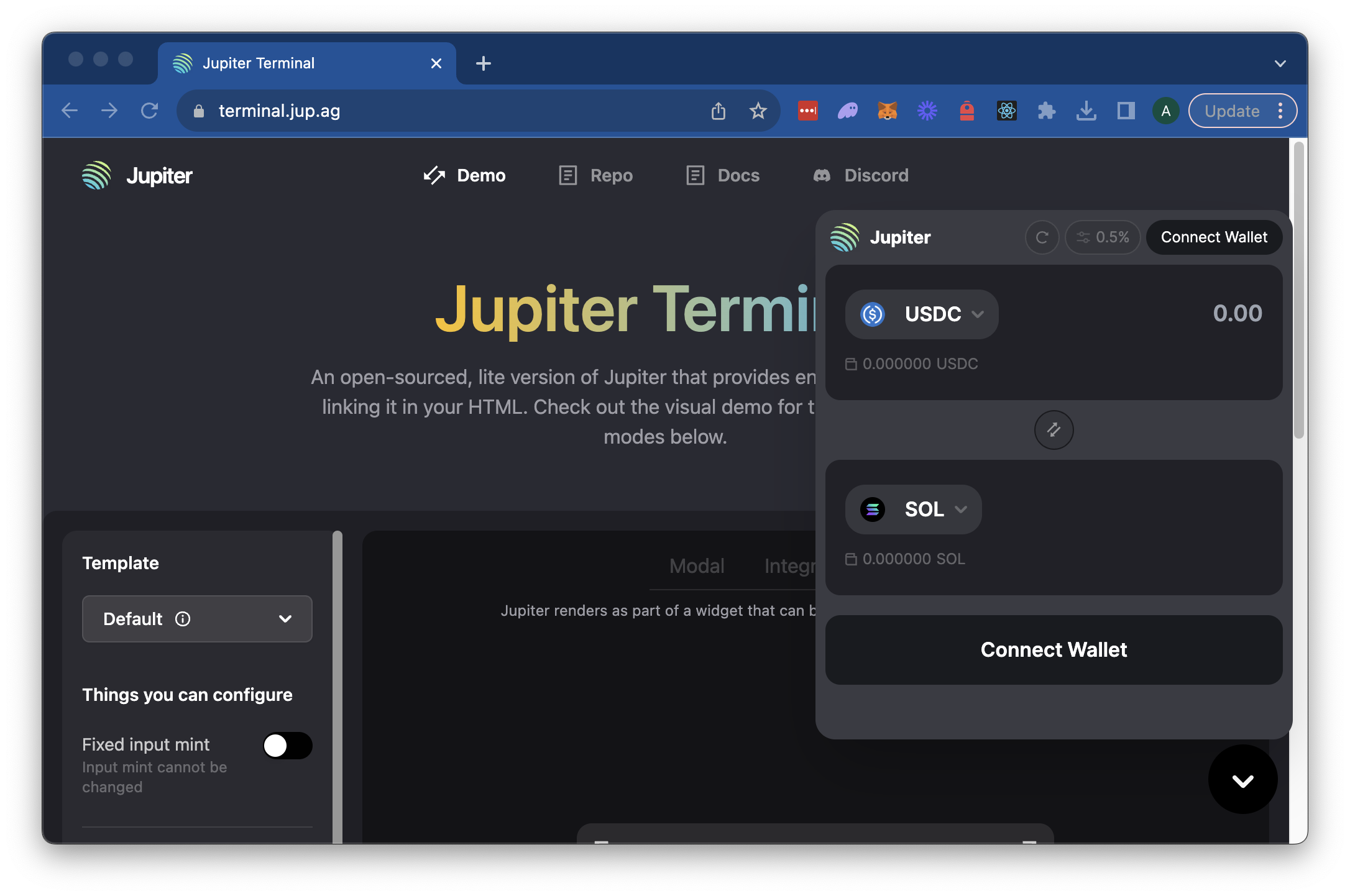 Jupiter Terminal Example