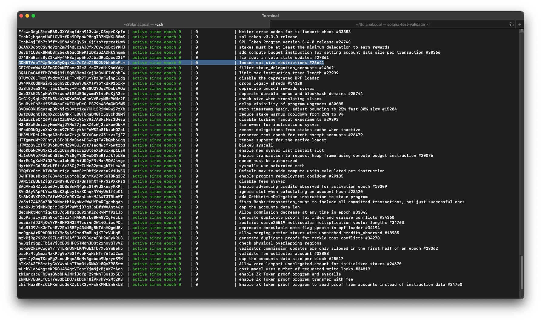 Feature Status Local