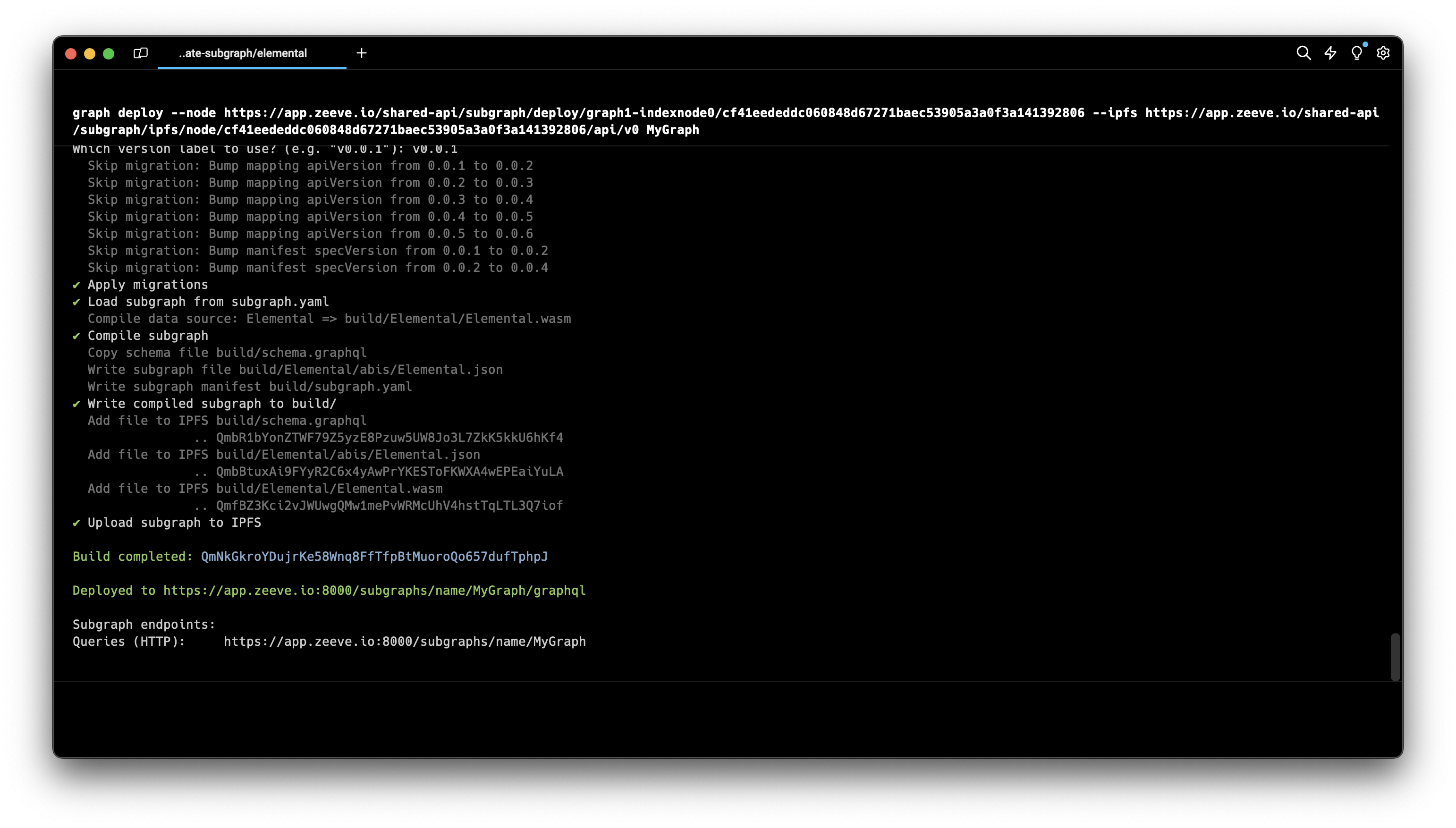 Traceye Subgraph Deployment