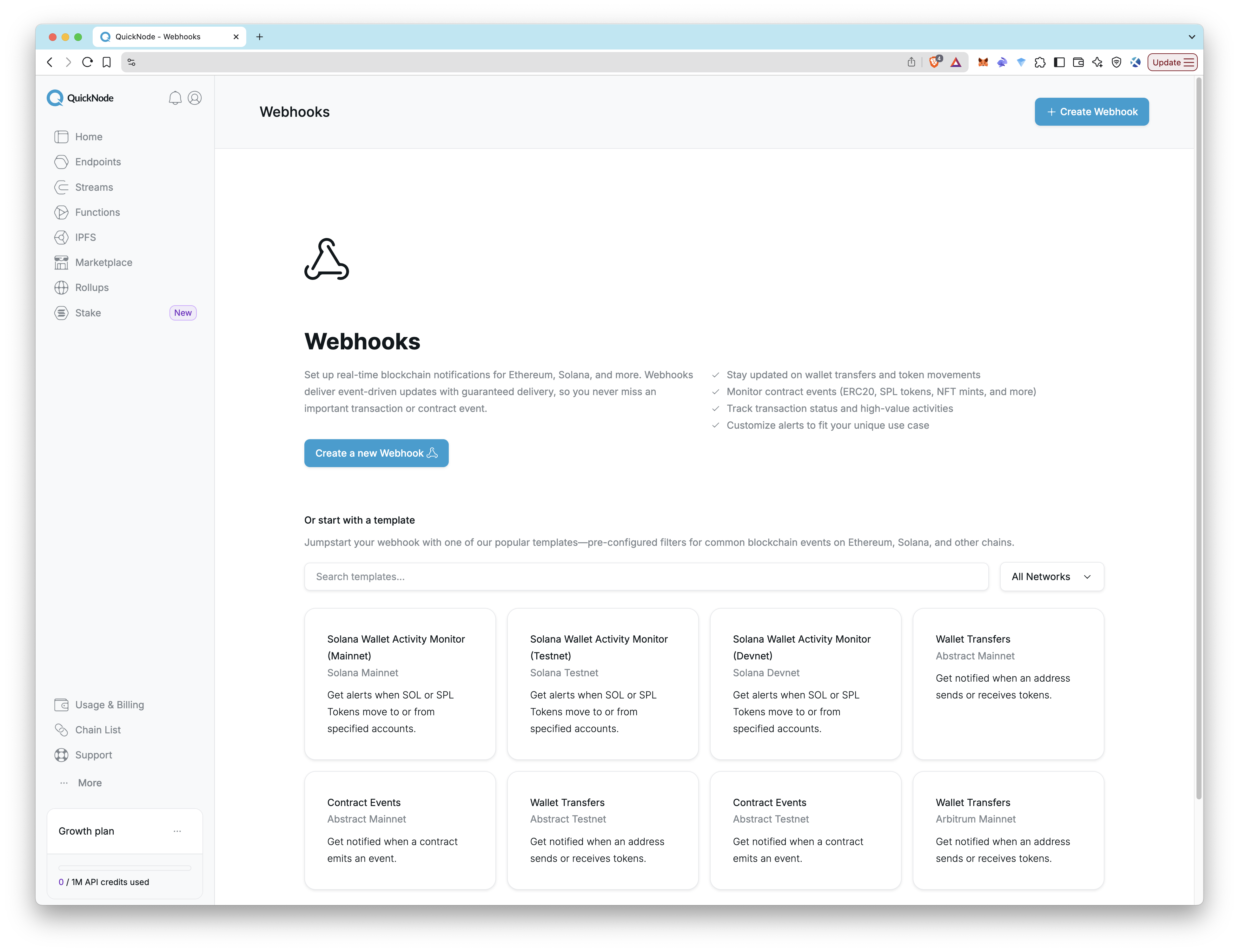 Webhooks Dashboard