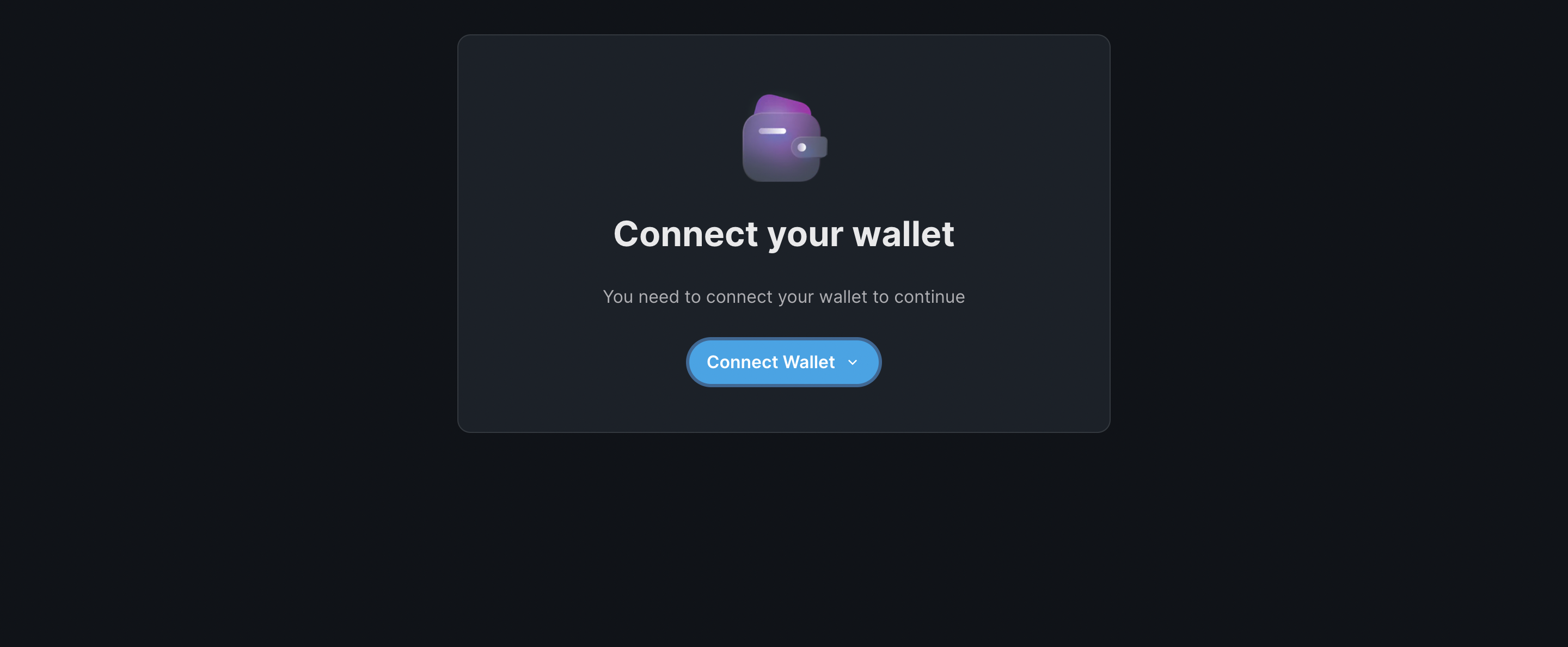 thirdweb connection wallet page