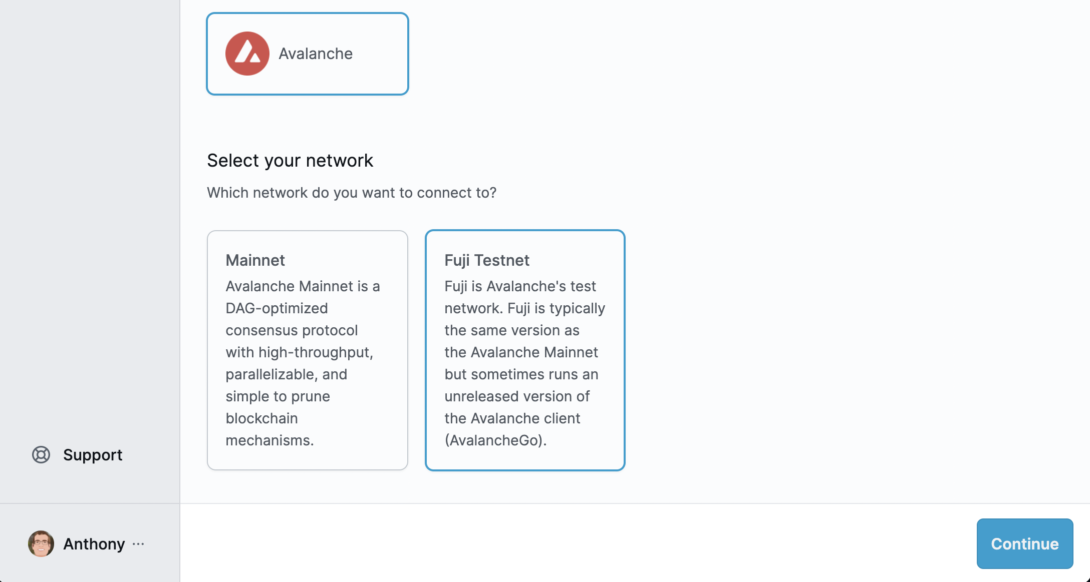 select-your-avalanche-network
